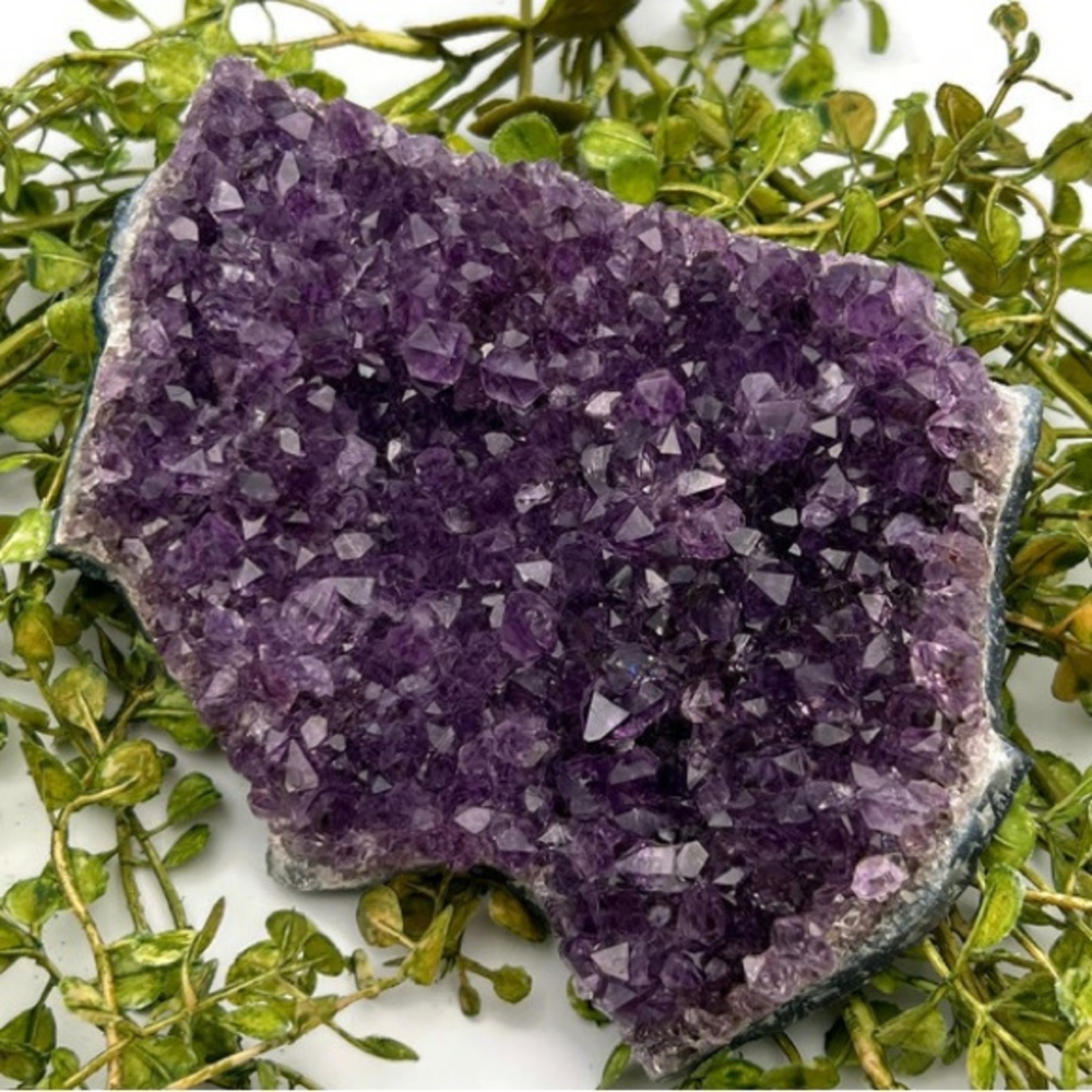 Amethyst Quartz Crystal Flat Cluster Raw Purple Meditation Decor
